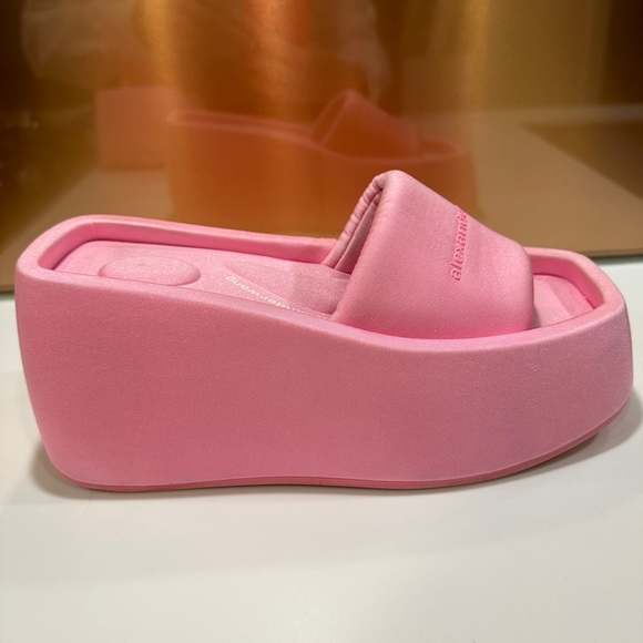 Alexander Wang Taji Platform Slides Size 38 Neon Bubblegum - Picture 9 of 16